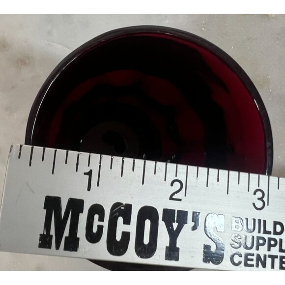 Set Of 4 Vtg Ruby Red Footed Goblets Bar Glasses 5.5" Tall Pedestal Christmas - Picture 3 of 4